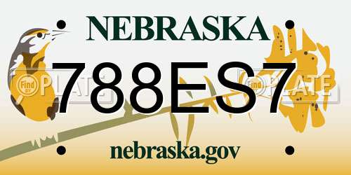 788ES7 Nebraska License Plate