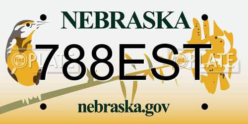 788EST Nebraska License Plate