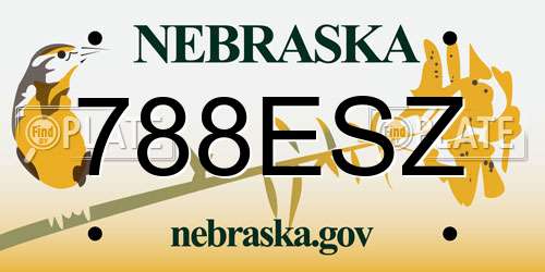 788ESZ Nebraska License Plate