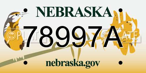 78997A Nebraska License Plate