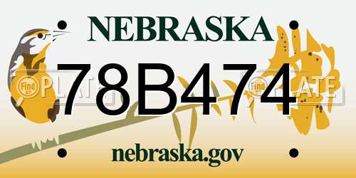78B474 Nebraska License Plate