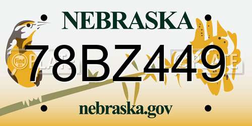 78BZ449 Nebraska License Plate
