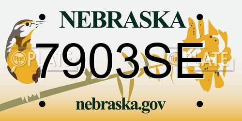 7903SE Nebraska License Plate