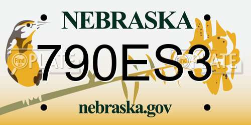 790ES3 Nebraska License Plate