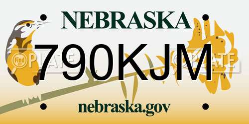 790KJM Nebraska License Plate