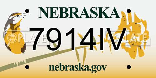 7914IV Nebraska License Plate