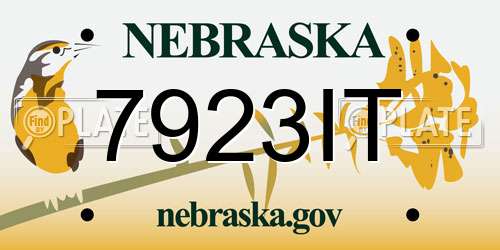 7923IT Nebraska License Plate