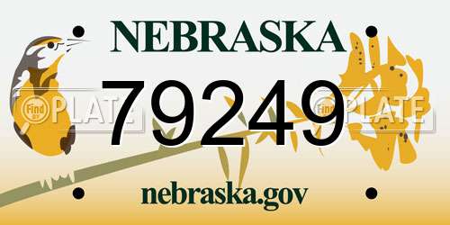 79249 Nebraska License Plate