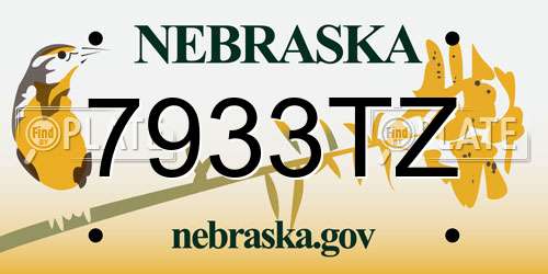 7933TZ Nebraska License Plate