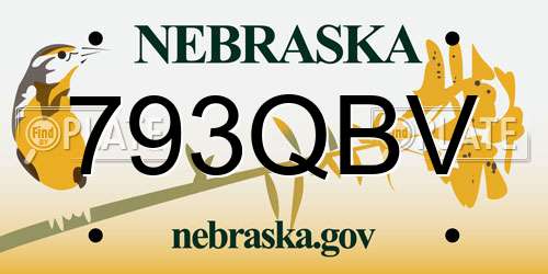 793QBV Nebraska License Plate
