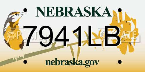 7941LB Nebraska License Plate