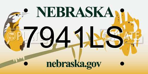 7941LS Nebraska License Plate