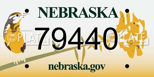79440 Nebraska License Plate