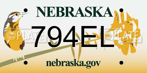 794EL Nebraska License Plate