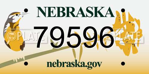 79596 Nebraska License Plate