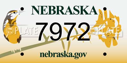 7972 Nebraska License Plate