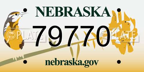 79770 Nebraska License Plate