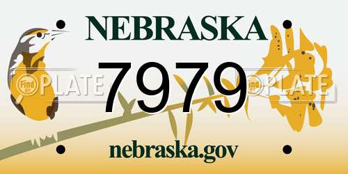 7979 Nebraska License Plate