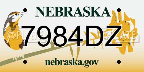 7984DZ Nebraska License Plate