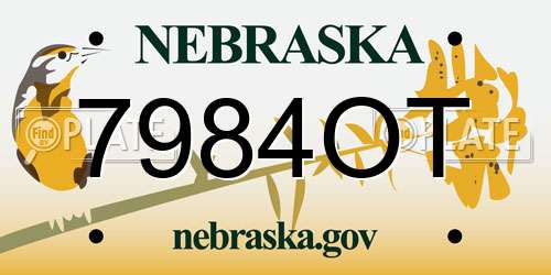 7984OT Nebraska License Plate