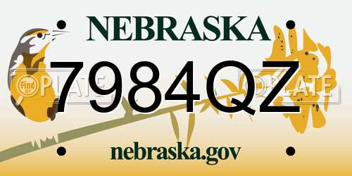 7984QZ Nebraska License Plate