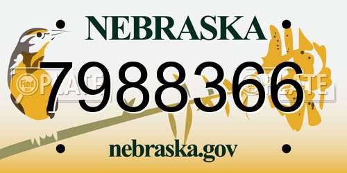 7988366 Nebraska License Plate