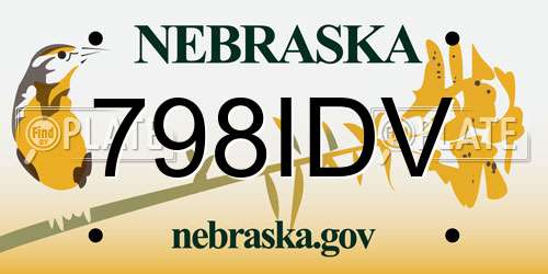 798IDV Nebraska License Plate