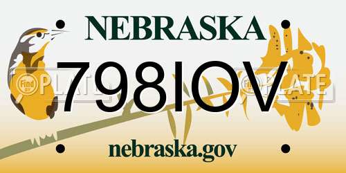 798IOV Nebraska License Plate