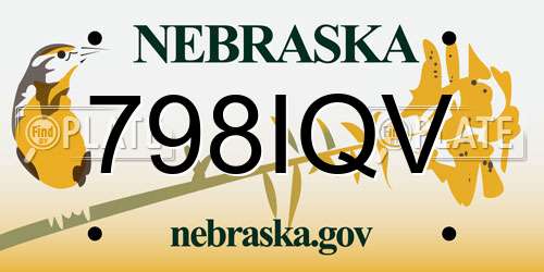 798IQV Nebraska License Plate