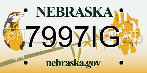 7997IG Nebraska License Plate