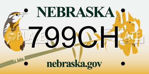 799CH Nebraska License Plate