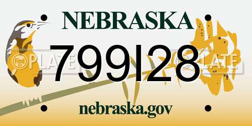 799I28 Nebraska License Plate
