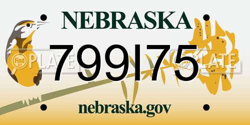 799I75 Nebraska License Plate