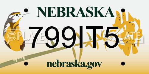 799IT5 Nebraska License Plate