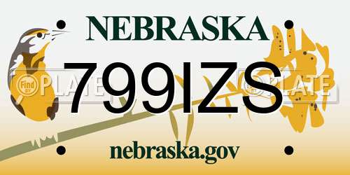 799IZS Nebraska License Plate