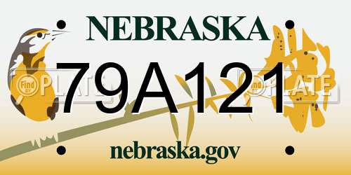 79A121 Nebraska License Plate
