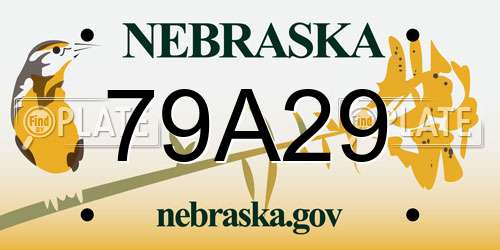 79A29 Nebraska License Plate
