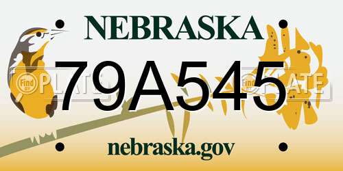79A545 Nebraska License Plate