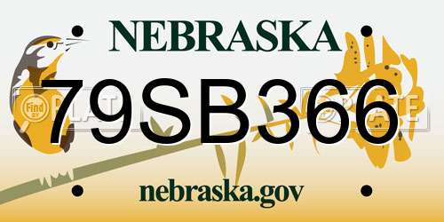 79SB366 Nebraska License Plate