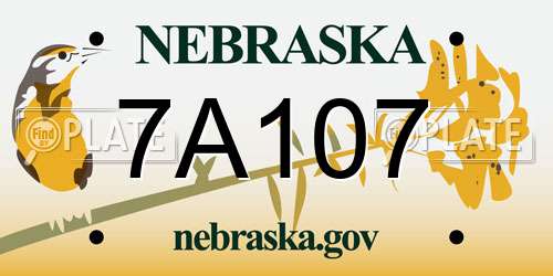 7A107 Nebraska License Plate