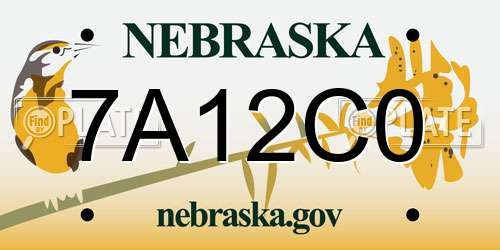7A12C0 Nebraska License Plate