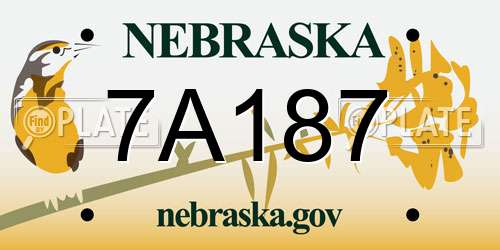 7A187 Nebraska License Plate
