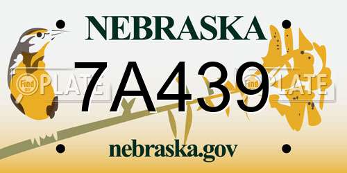 7A439 Nebraska License Plate