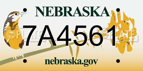 7A4561 Nebraska License Plate
