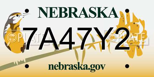 7A47Y2 Nebraska License Plate