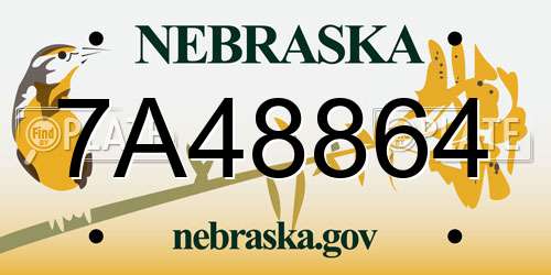 7A48864 Nebraska License Plate