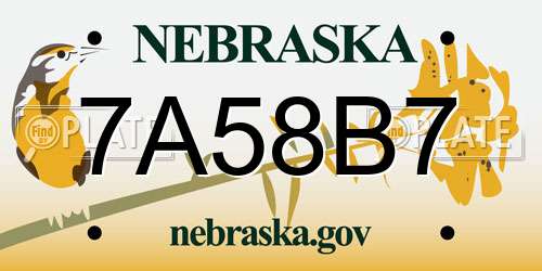 7A58B7 Nebraska License Plate