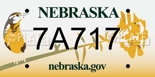7A717 Nebraska License Plate