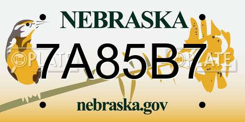 7A85B7 Nebraska License Plate