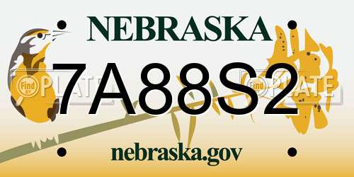 7A88S2 Nebraska License Plate